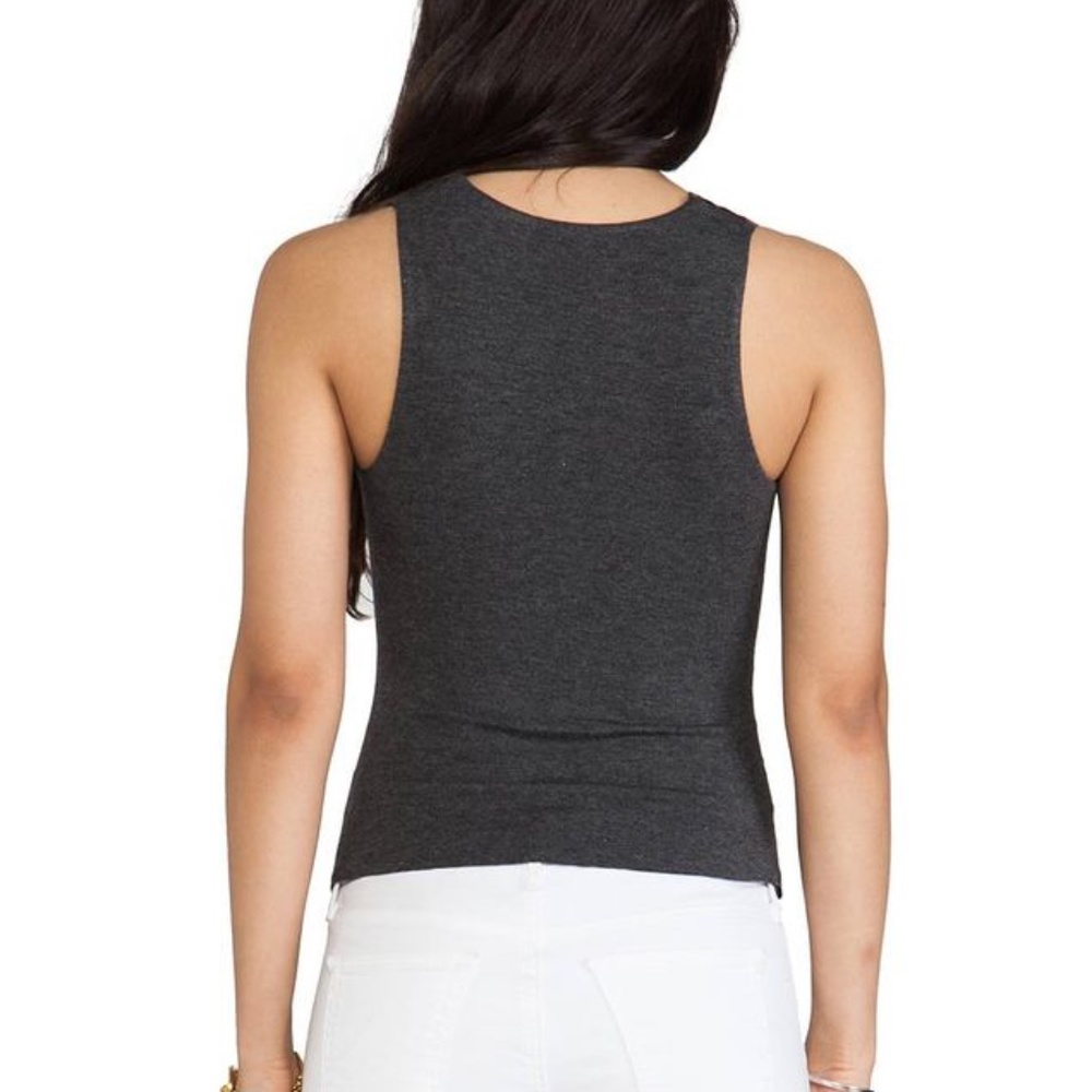 NWT Bailey 44 Black Charcoal Grey Suede Top Medium - Picture 5 of 6